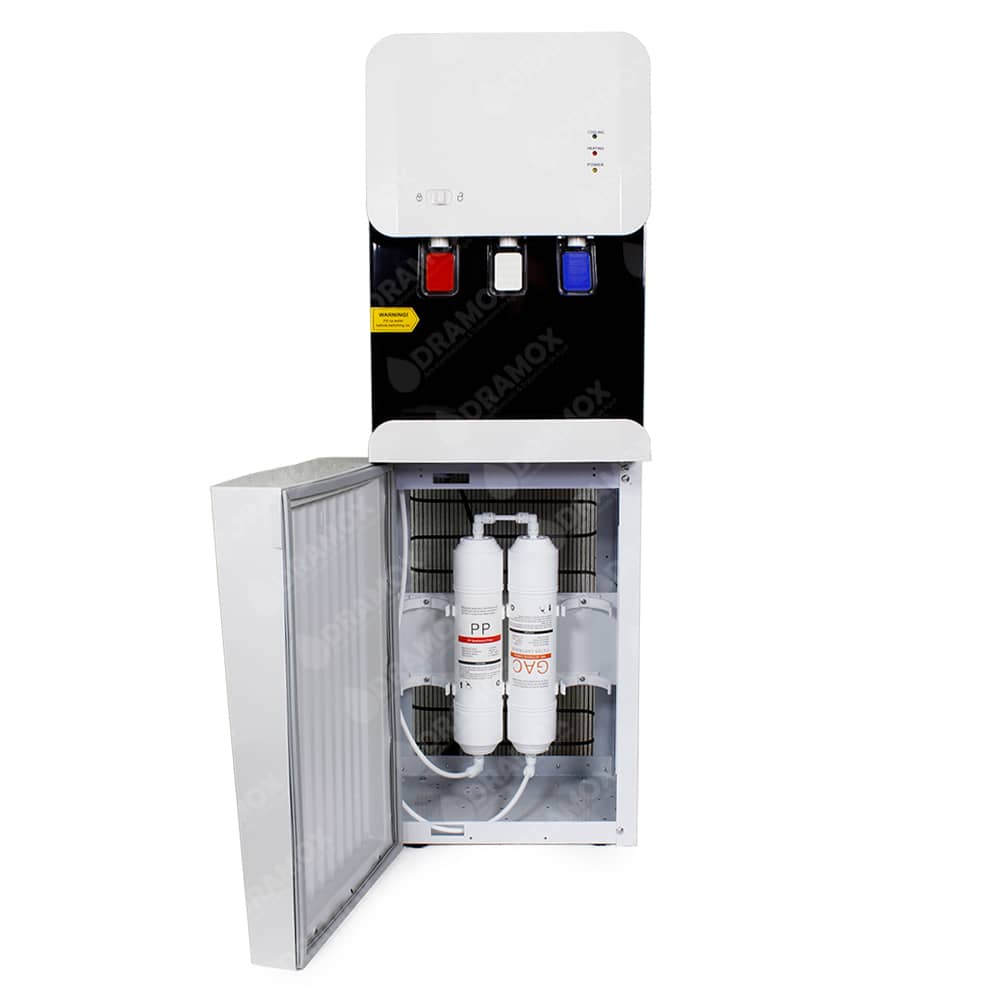 Dispensador de agua con 2 filtros color blanco con negro